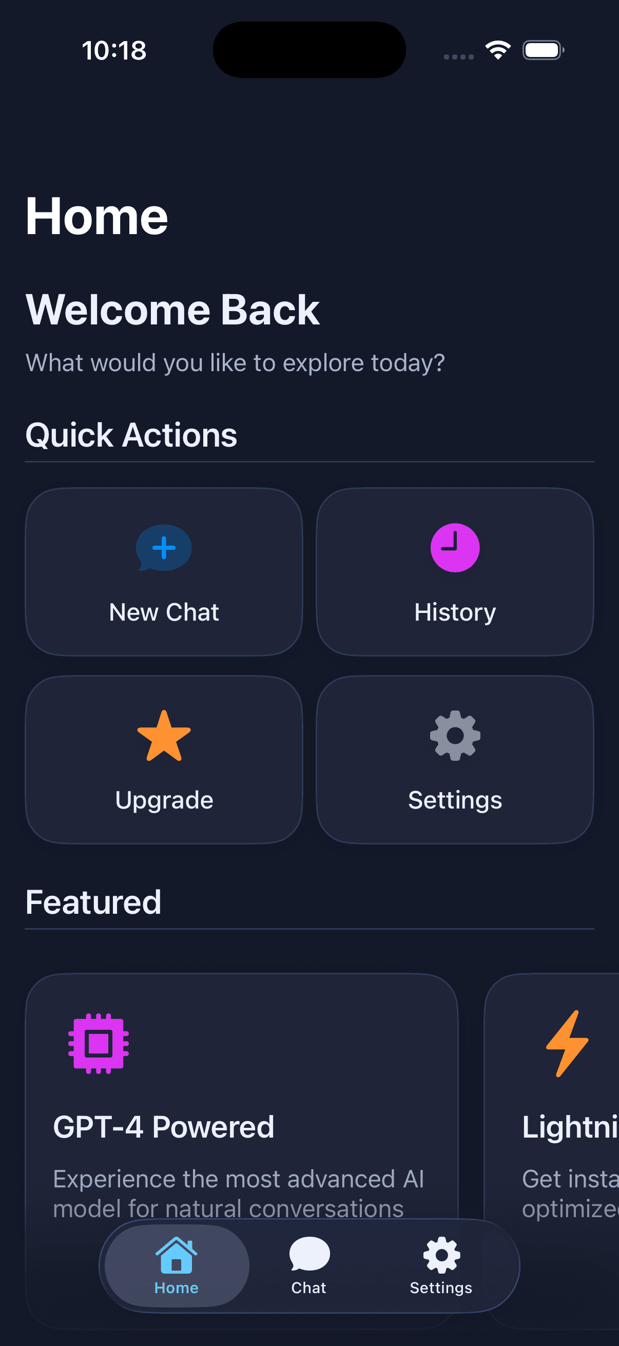 Home - Quick Actions & GPT-4 Integration